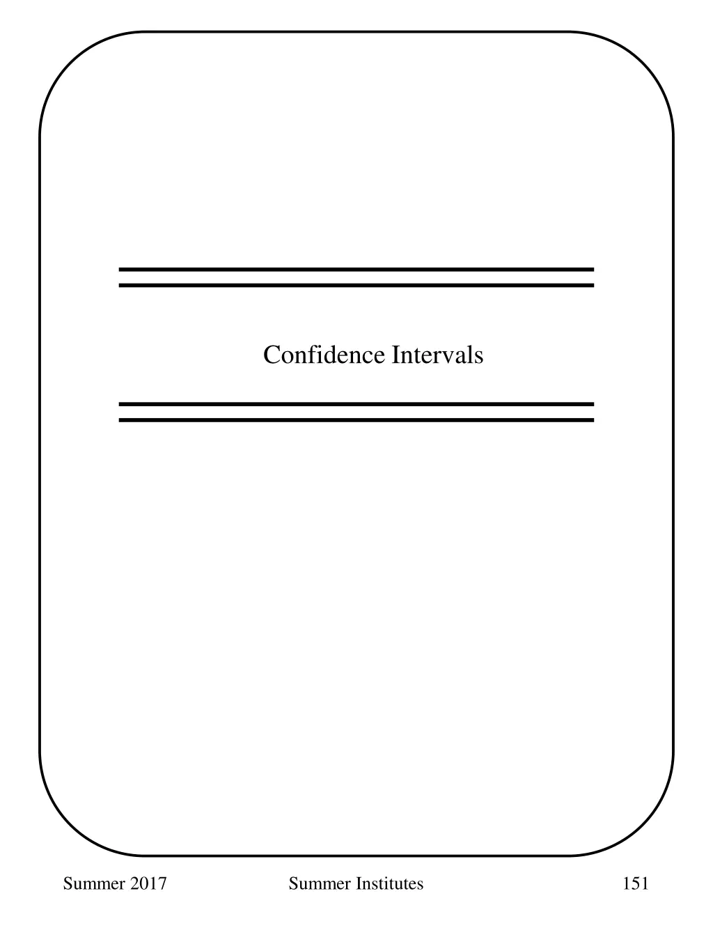 confidence intervals