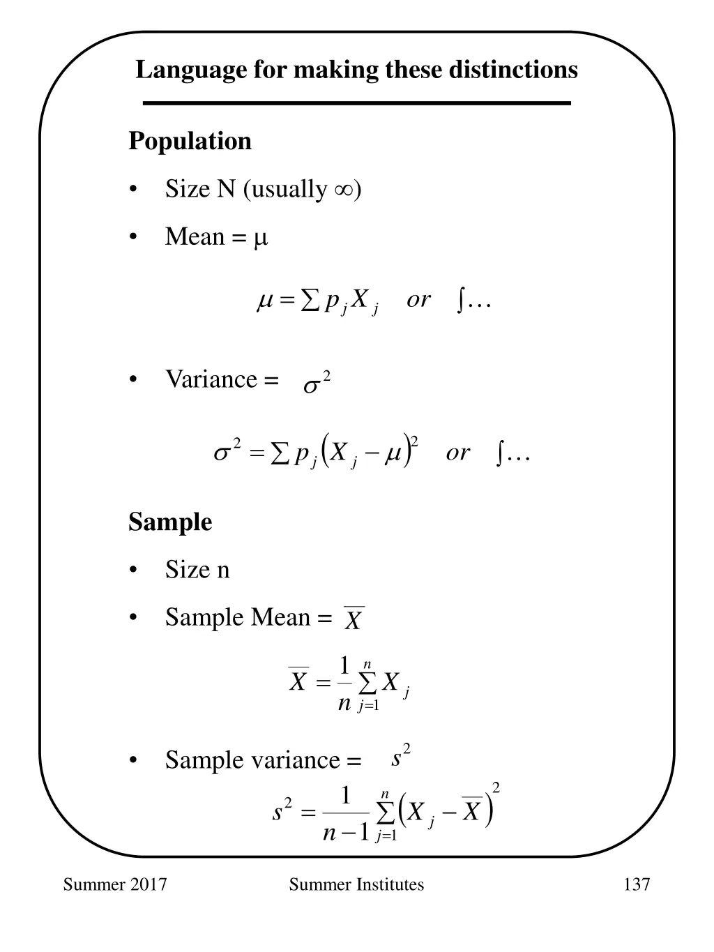 language for making these distinctions