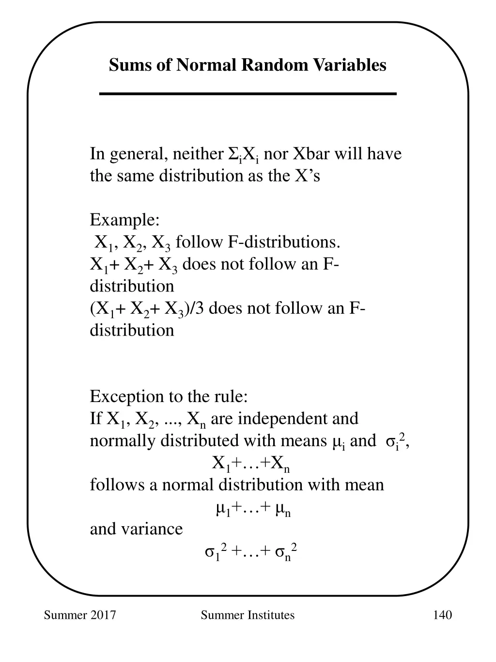 sums of normal random variables