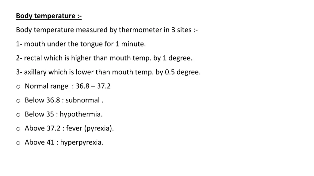 body temperature