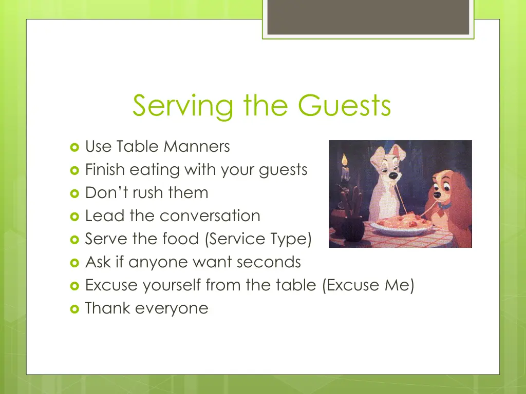 serving the guests