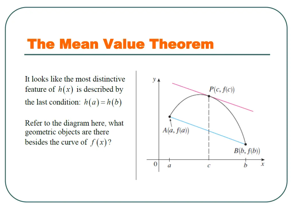 the mean value theorem the mean value theorem 4