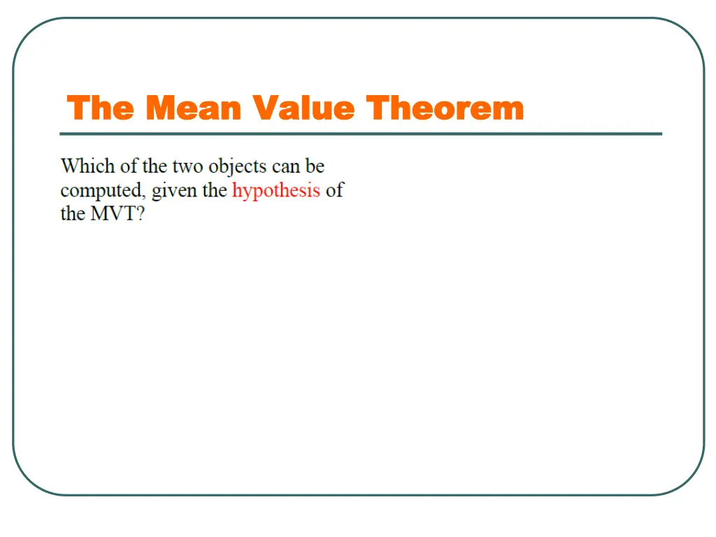 the mean value theorem the mean value theorem 5