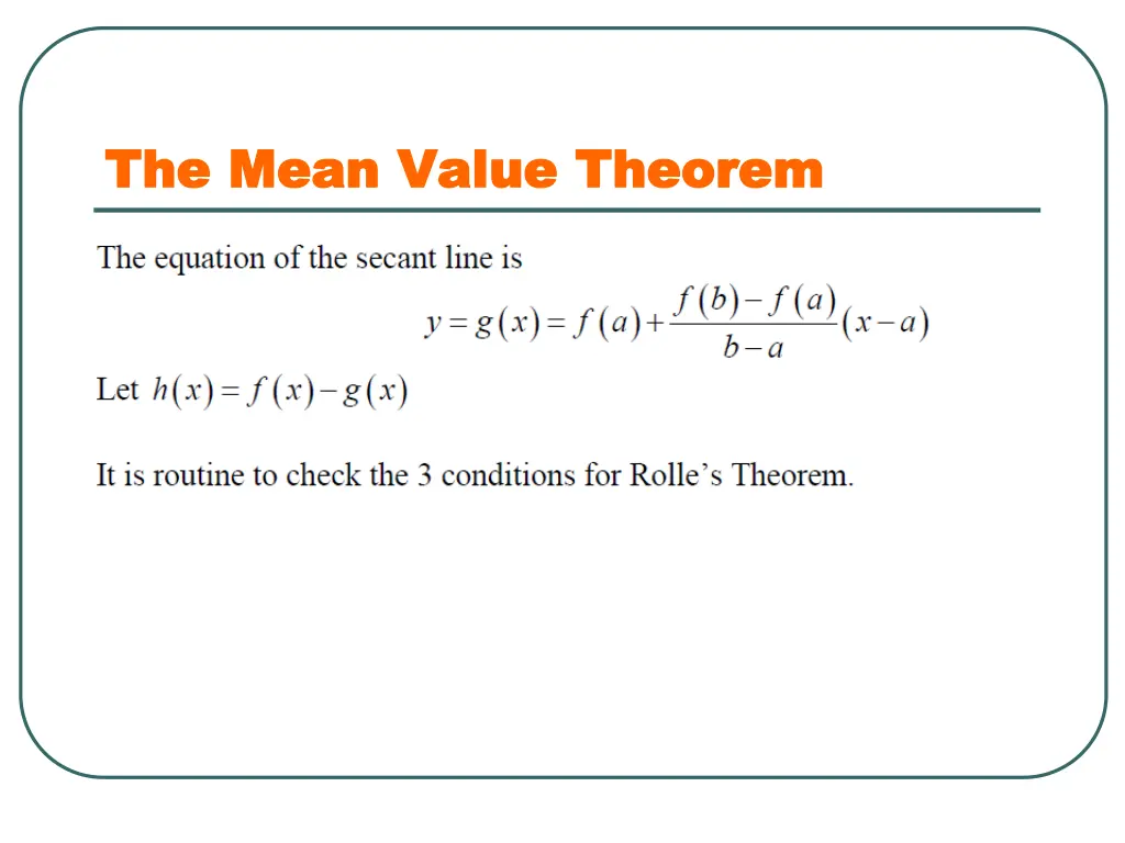 the mean value theorem the mean value theorem 7