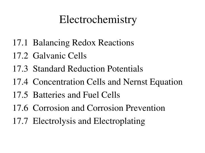 electrochemistry