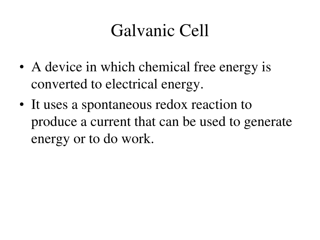 galvanic cell