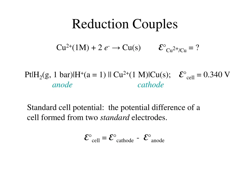 reduction couples