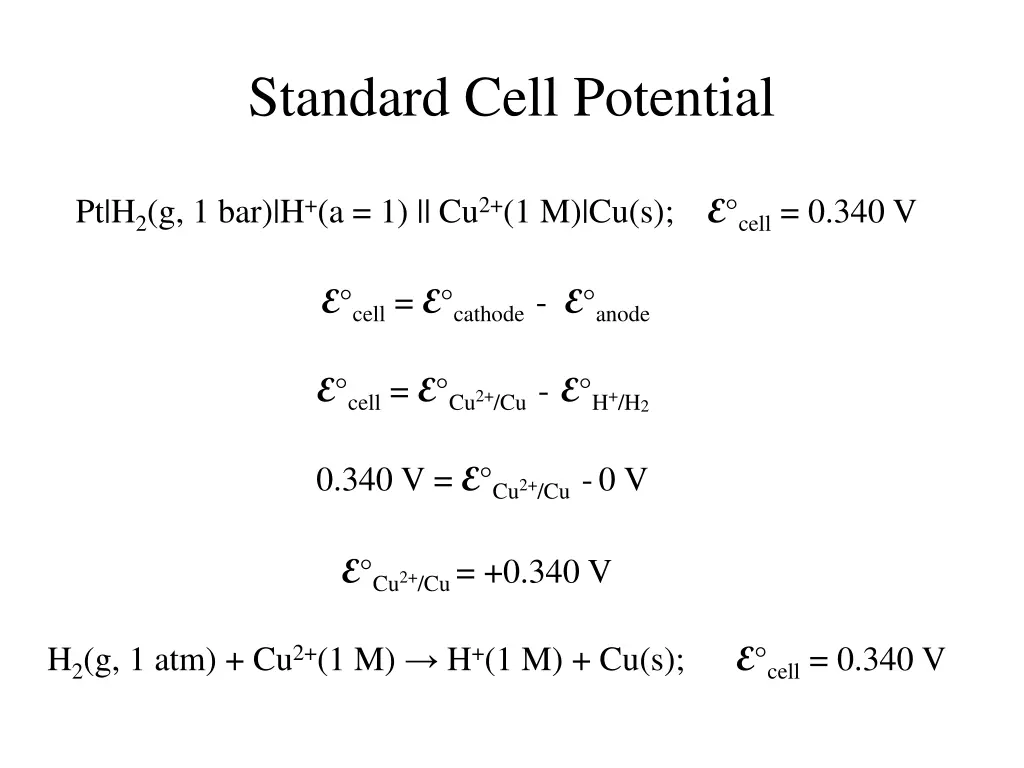 standard cell potential