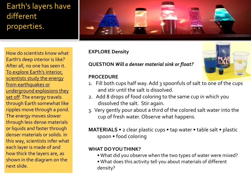 earth s layers have different properties