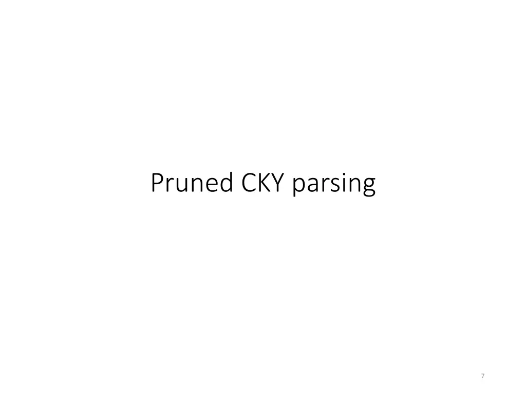 pruned cky parsing