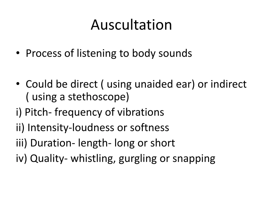 auscultation