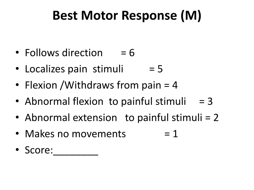 best motor response m