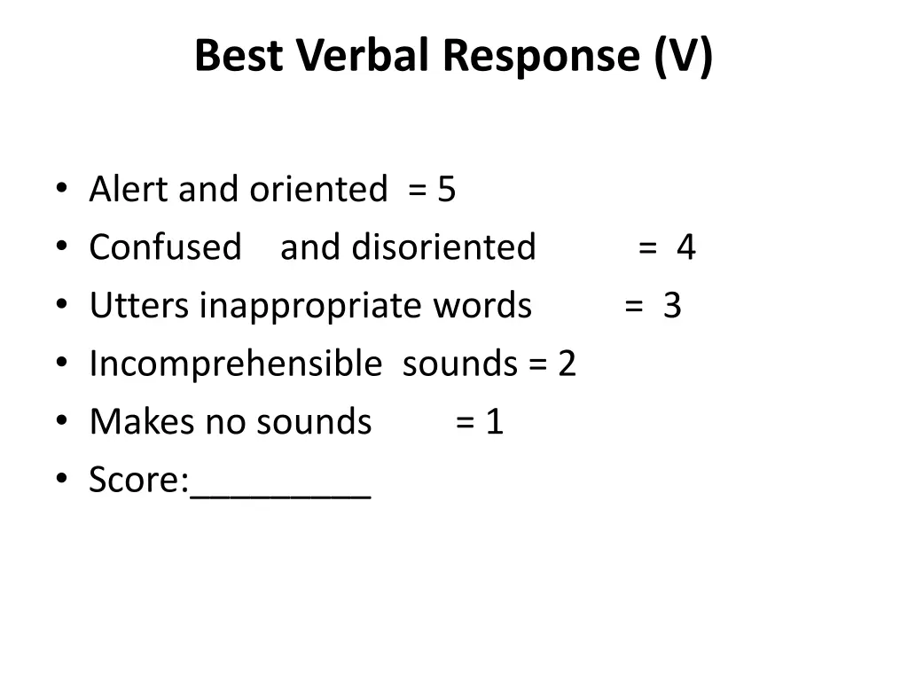 best verbal response v