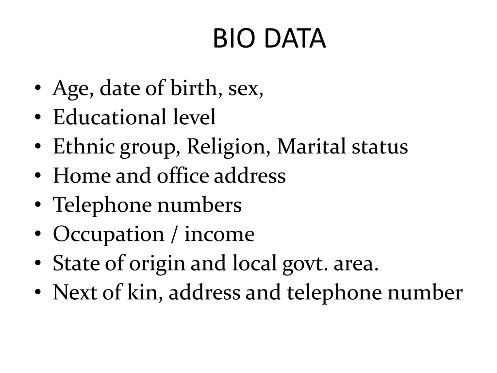 bio data