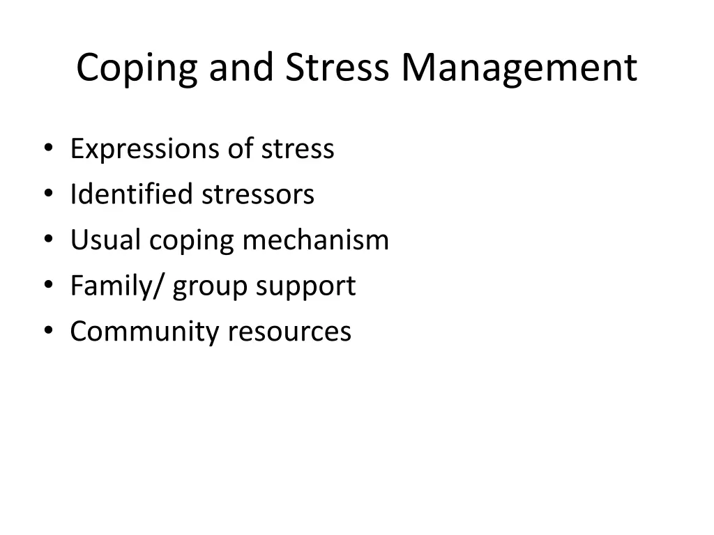 coping and stress management