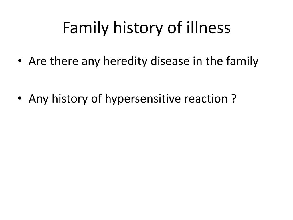 family history of illness