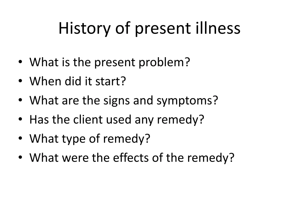 history of present illness