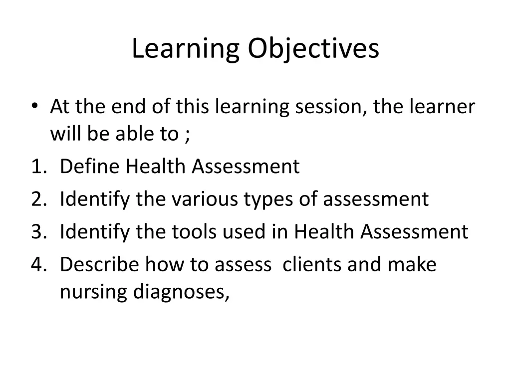 learning objectives