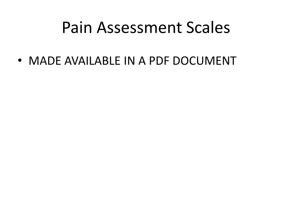 pain assessment scales