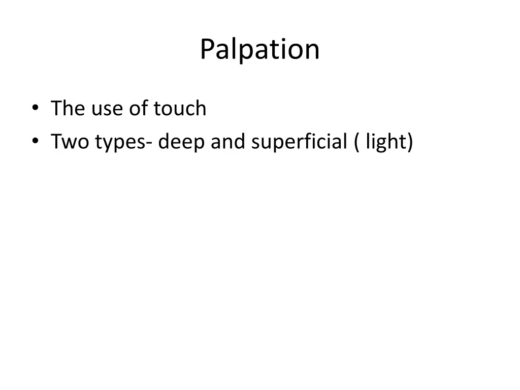 palpation