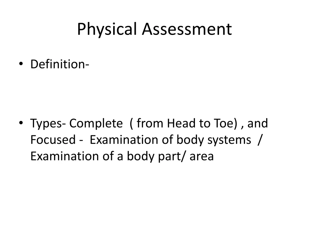 physical assessment