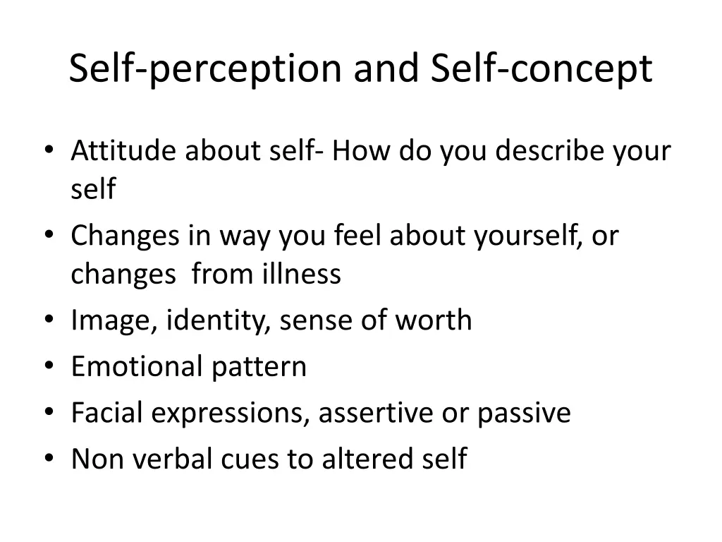 self perception and self concept