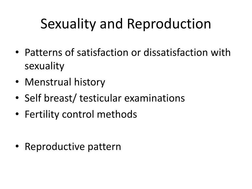 sexuality and reproduction