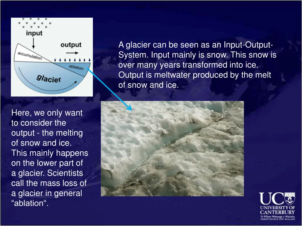 a glacier can be seen as an input output system