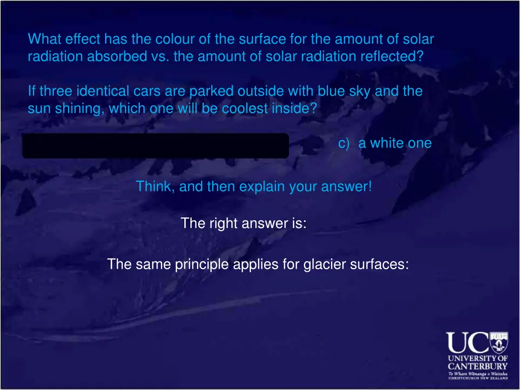 what effect has the colour of the surface