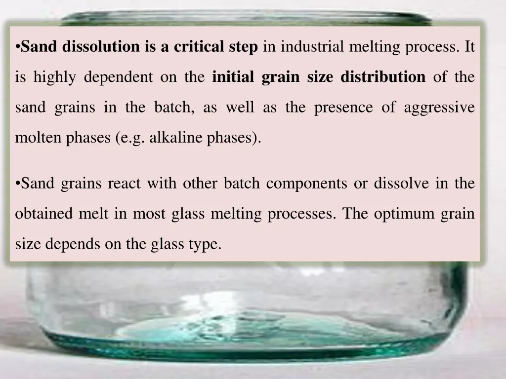 sand dissolution is a critical step in industrial