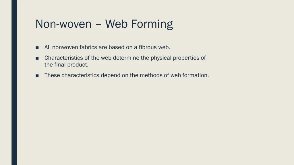 non woven web forming