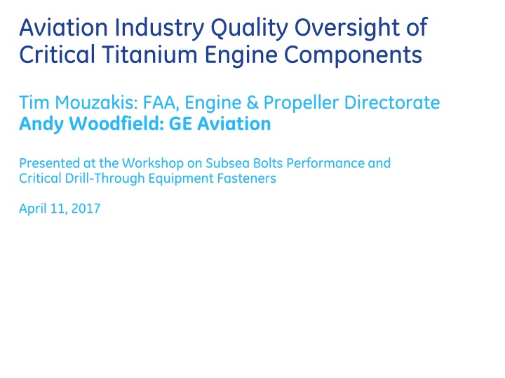 aviation industry quality oversight of critical