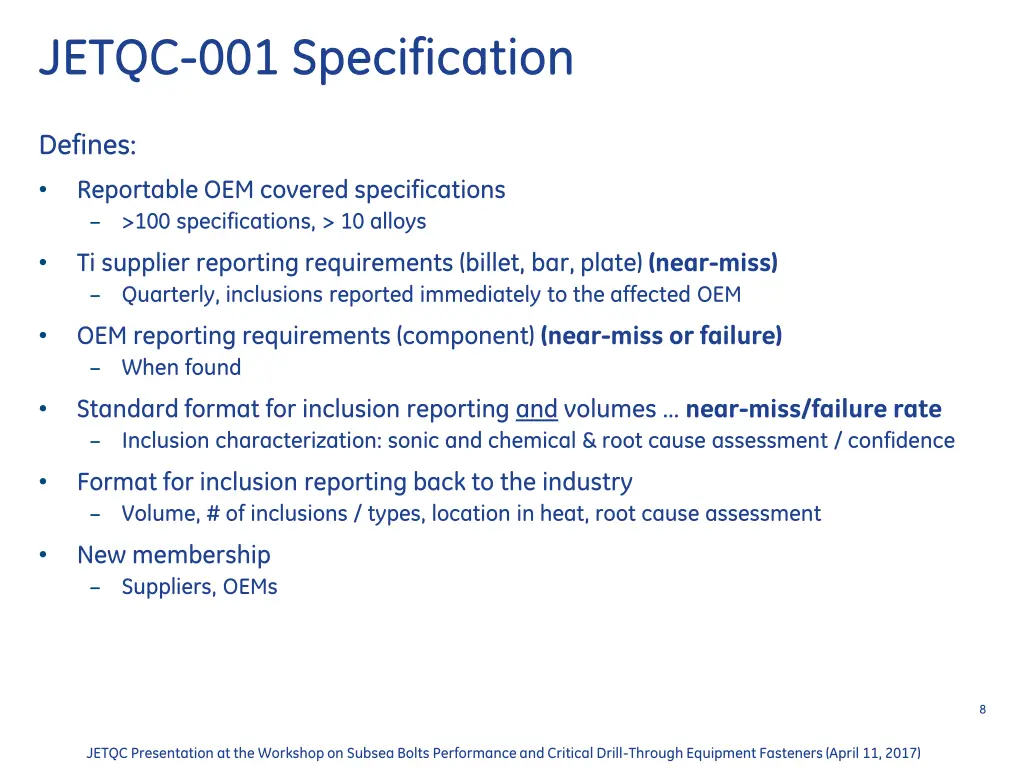 jetqc 001 specification