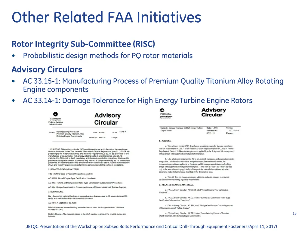 other related faa initiatives