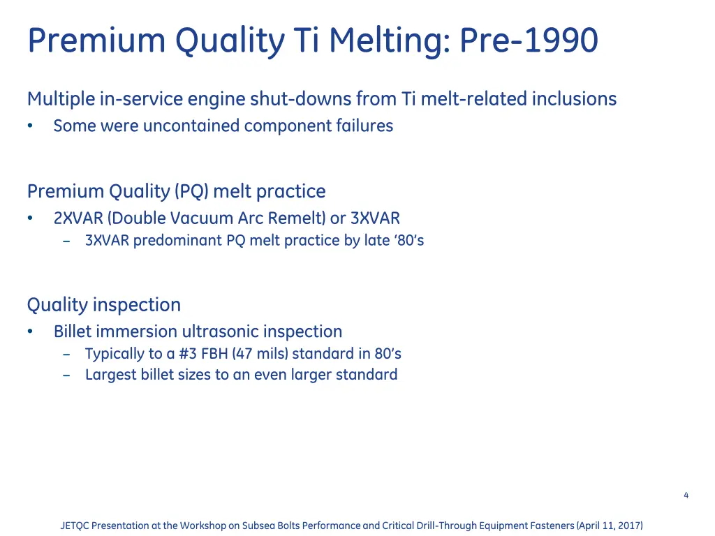 premium quality ti melting pre 1990