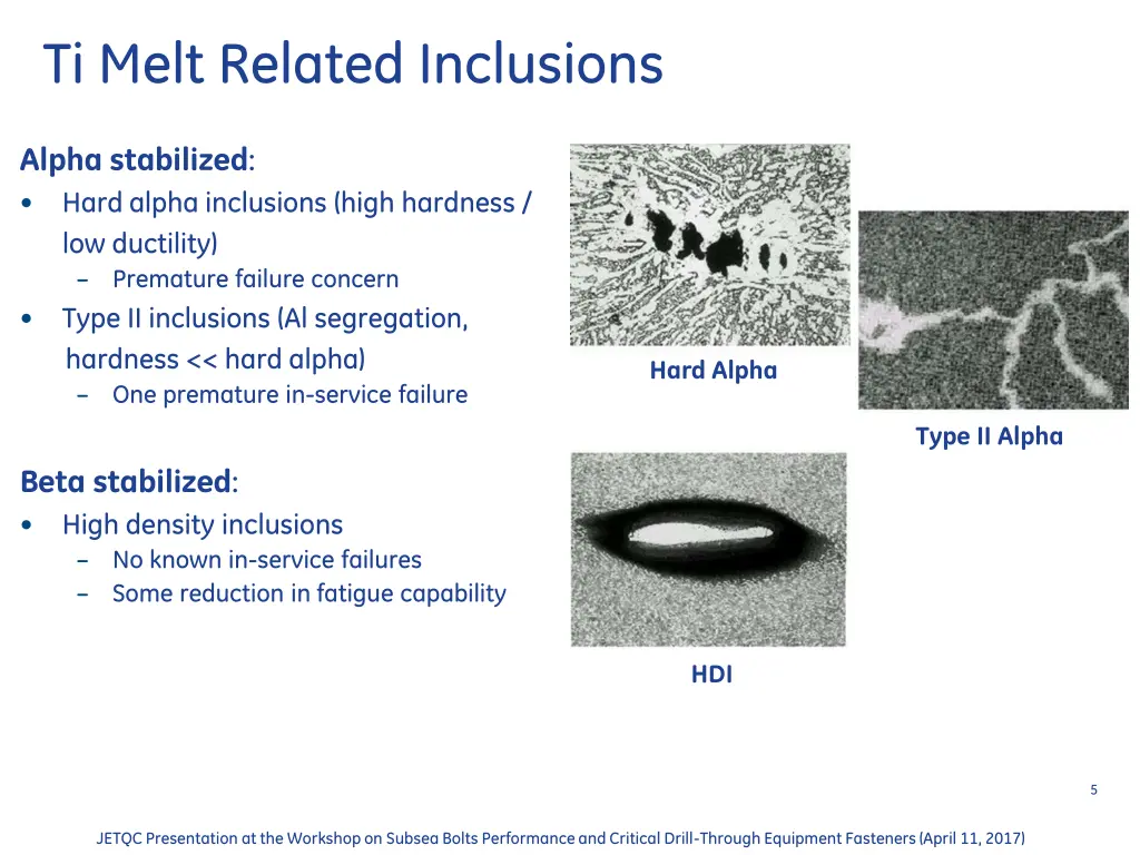 ti melt related inclusions