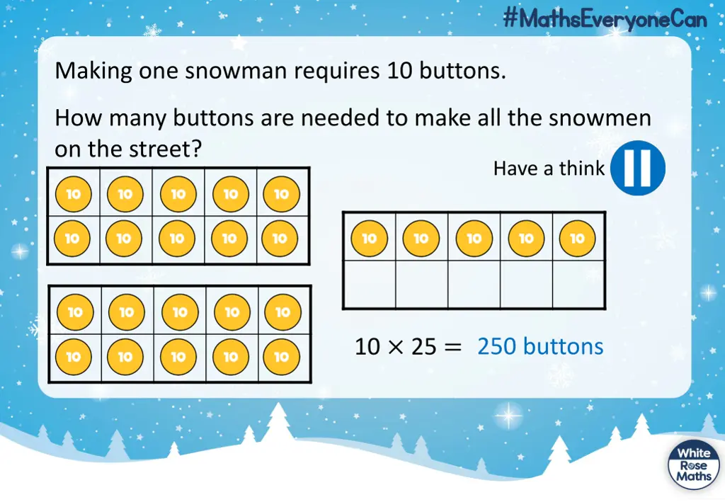 making one snowman requires 10 buttons