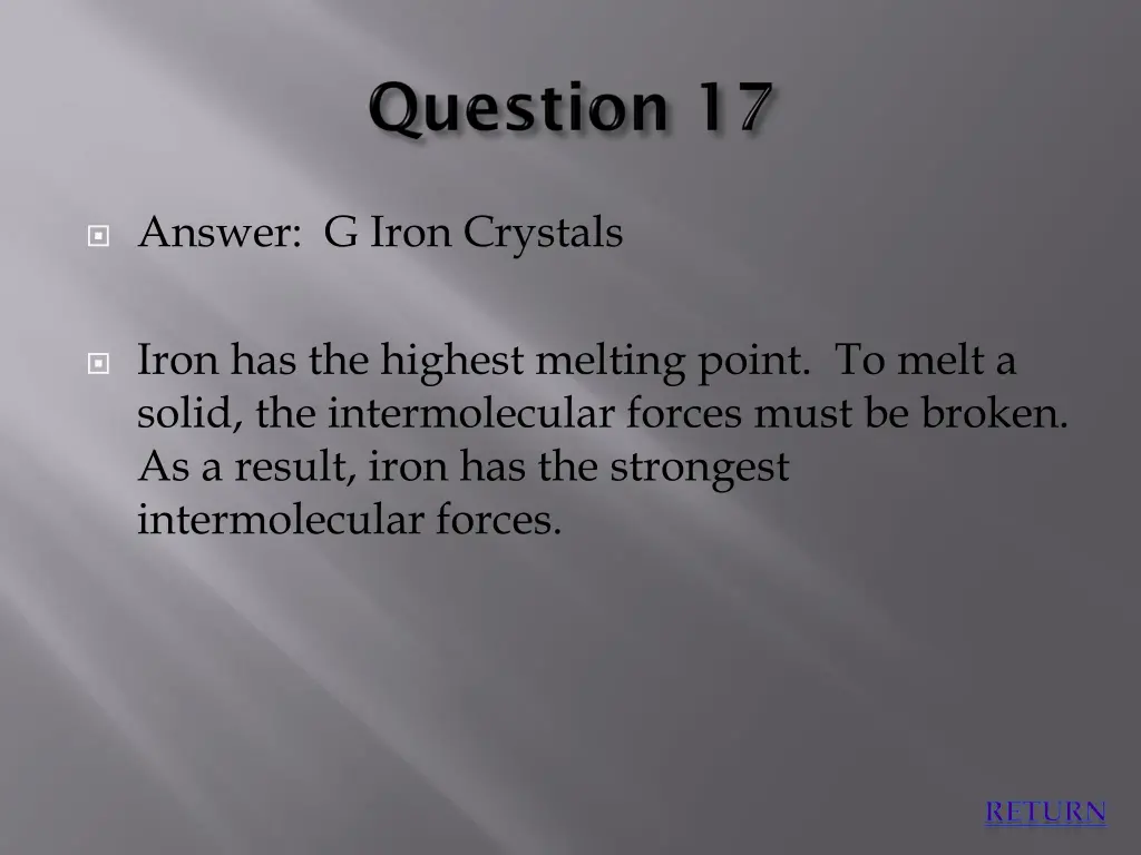 answer g iron crystals