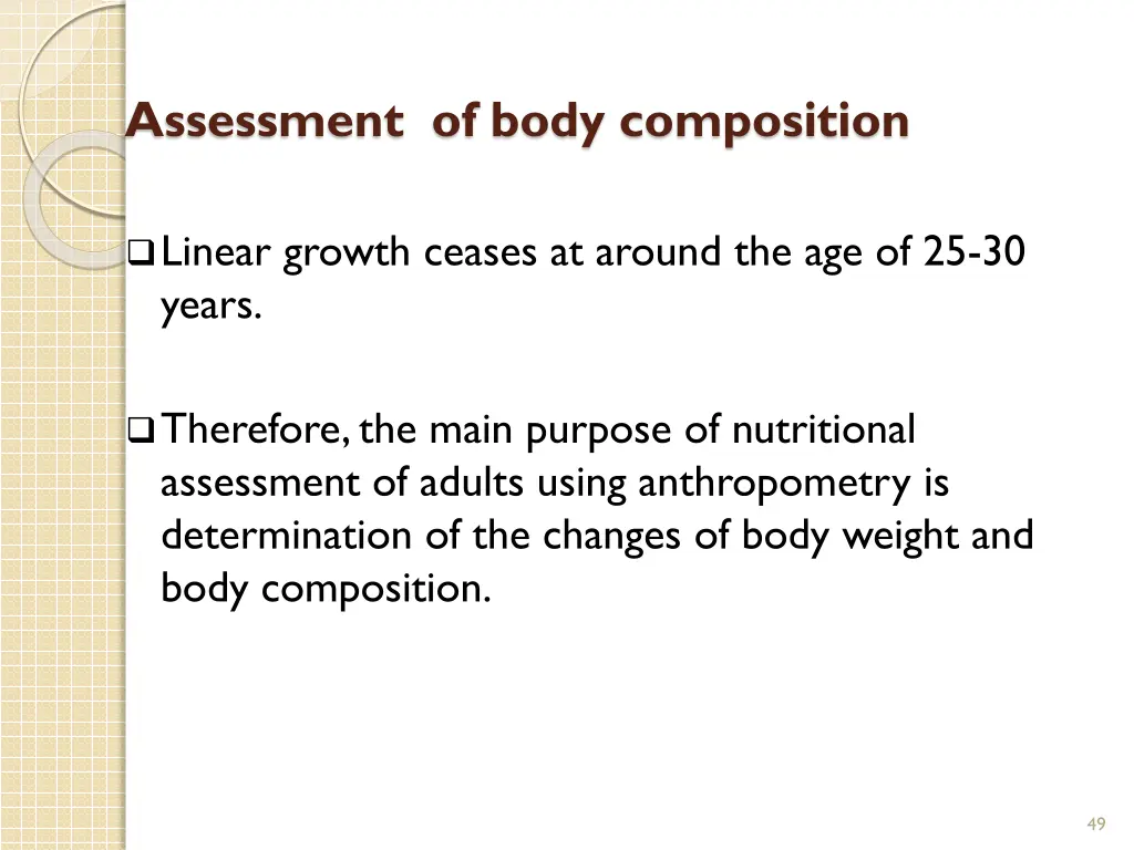 assessment of body composition