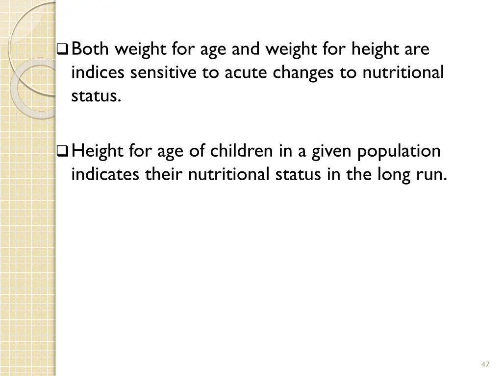 both weight for age and weight for height