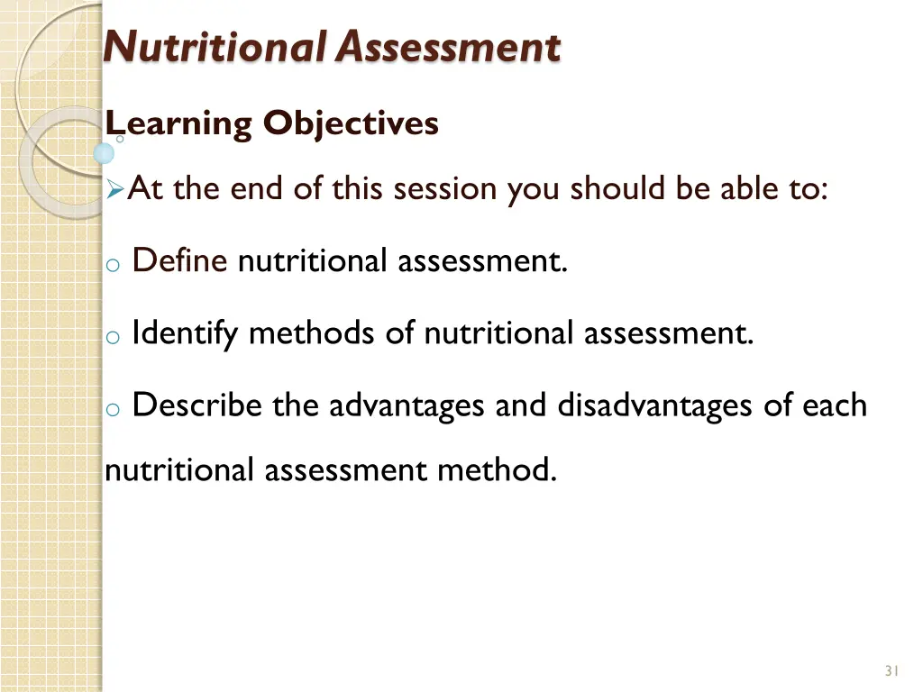 nutritional assessment