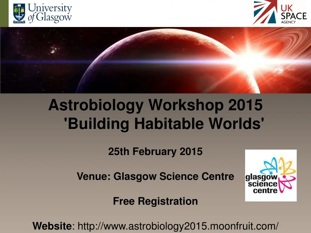 astrobiology workshop 2015 building habitable