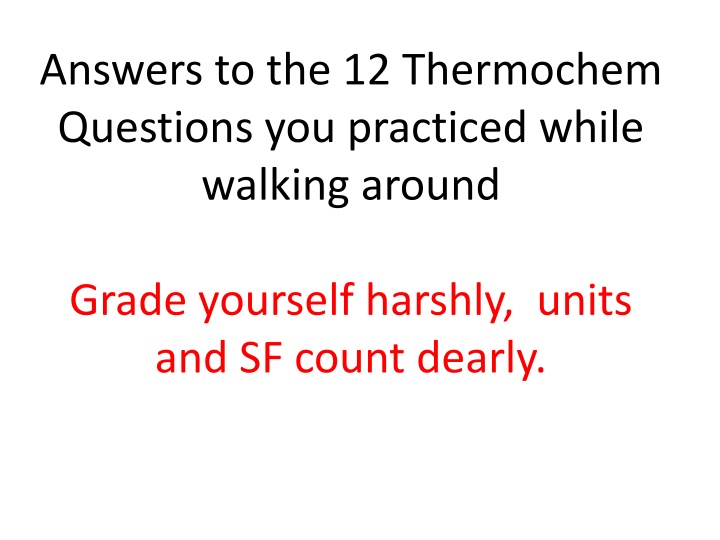 answers to the 12 thermochem questions