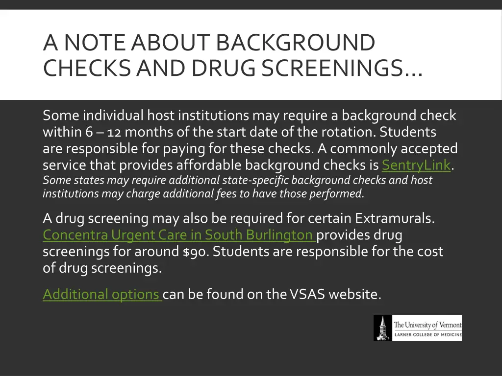 a note about background checks and drug screenings