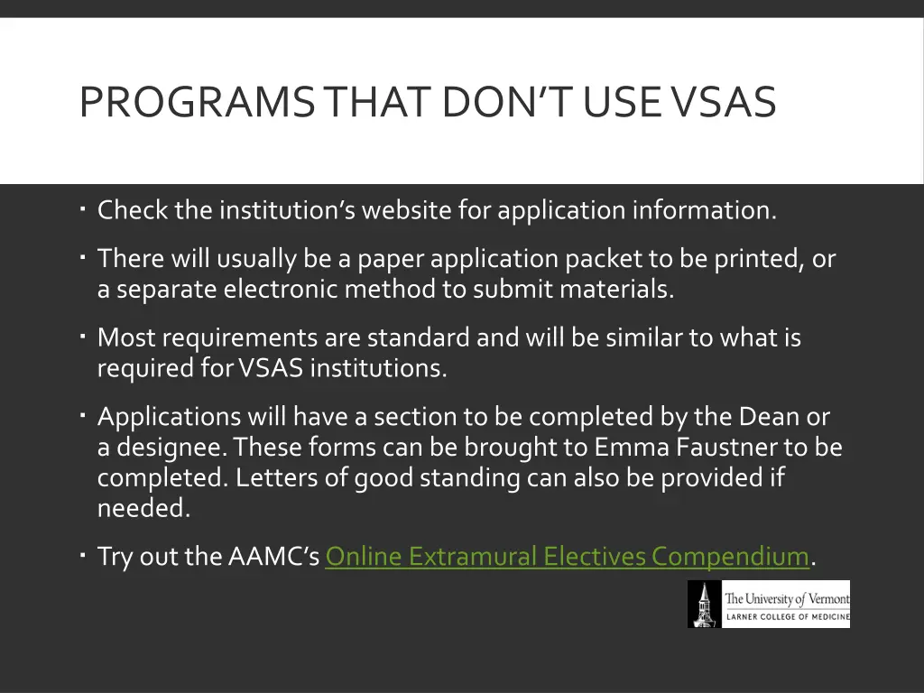 programs that don t use vsas