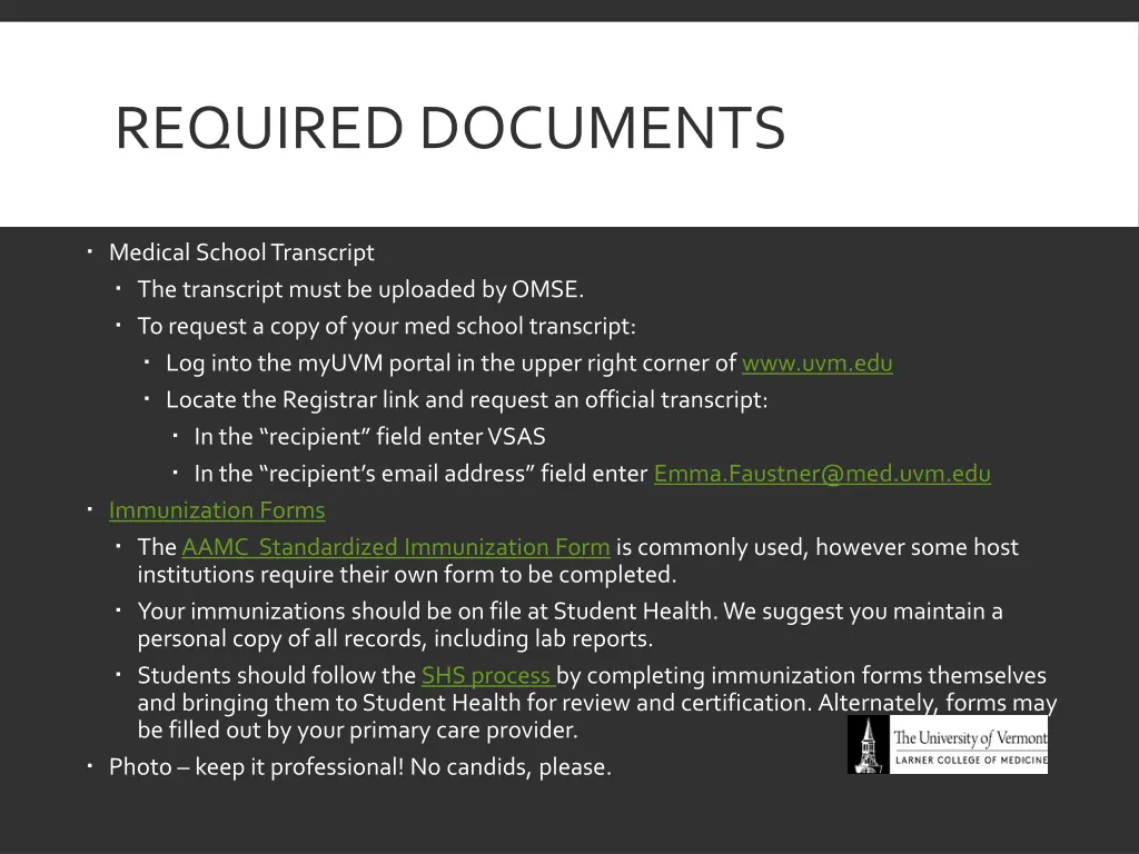 required documents