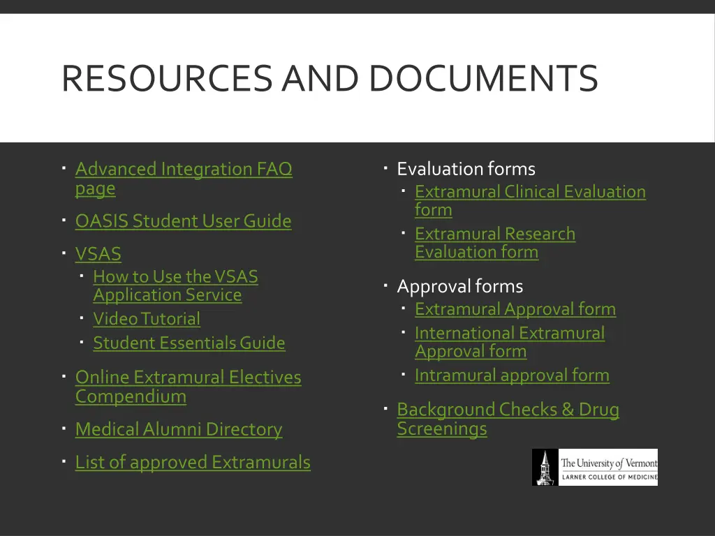 resources and documents