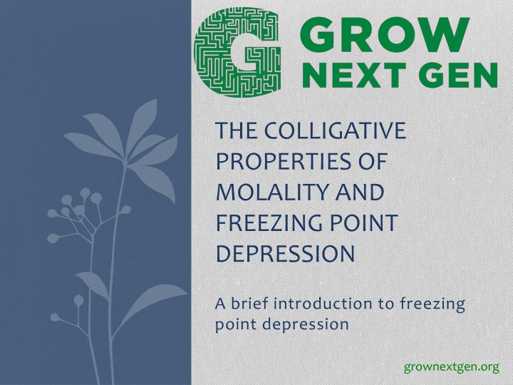 the colligative properties of molality