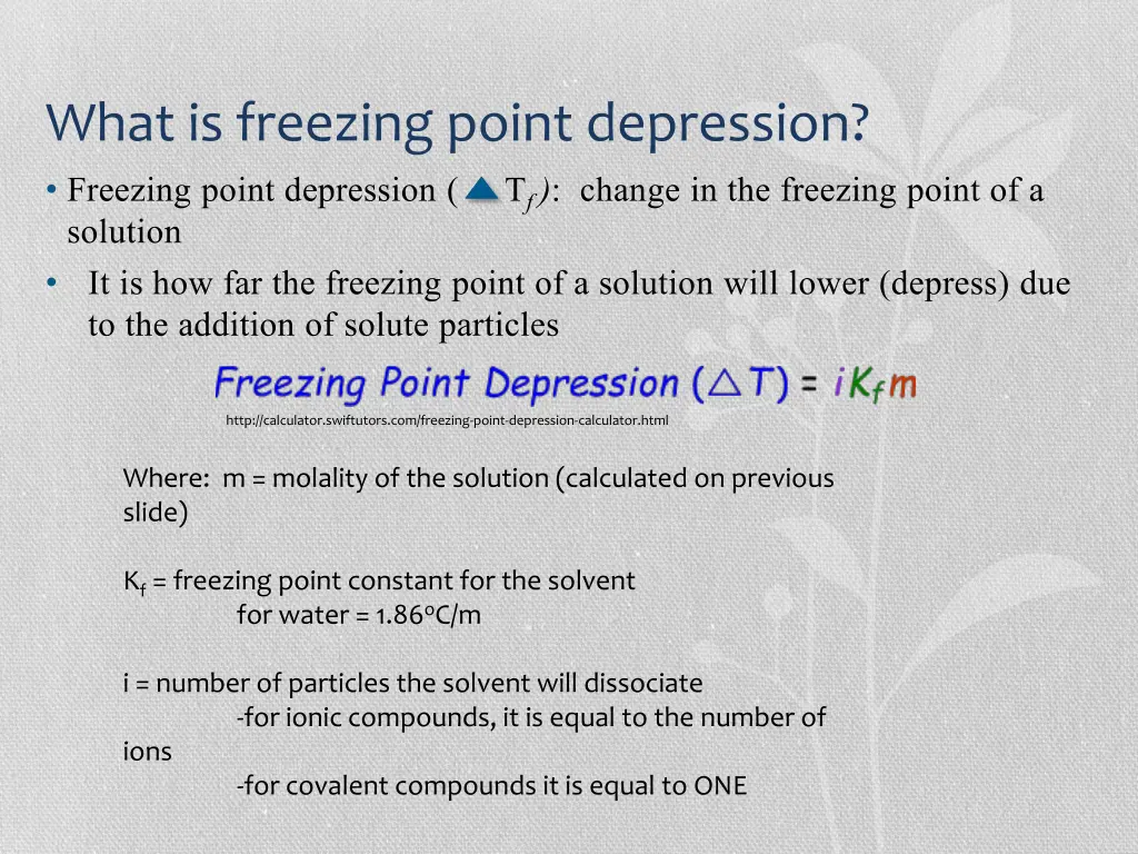 what is freezing point depression freezing point