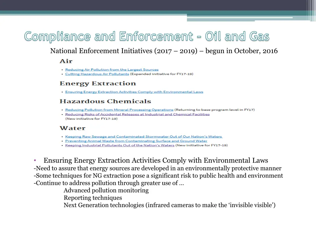 compliance and enforcement oil and gas 2